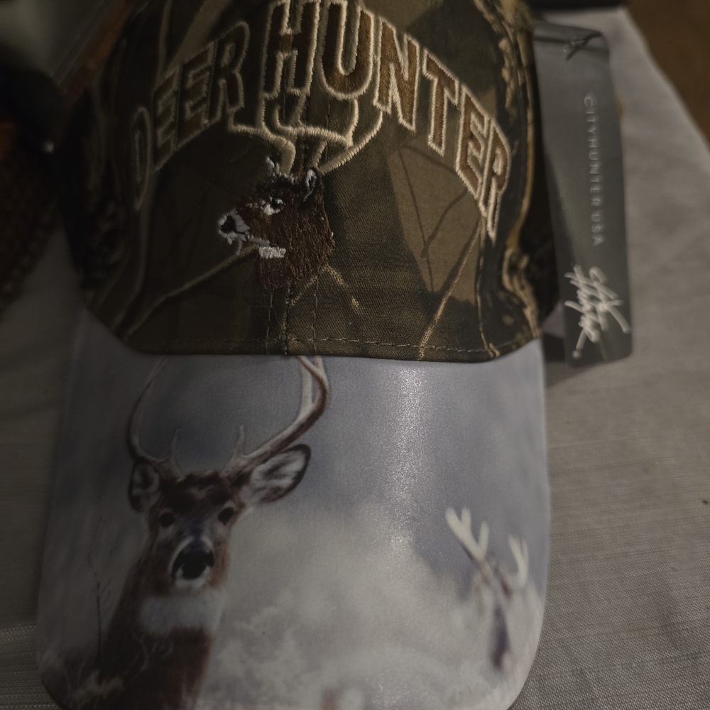 Deer Hunter Camouflage Hat with Embroidered Design